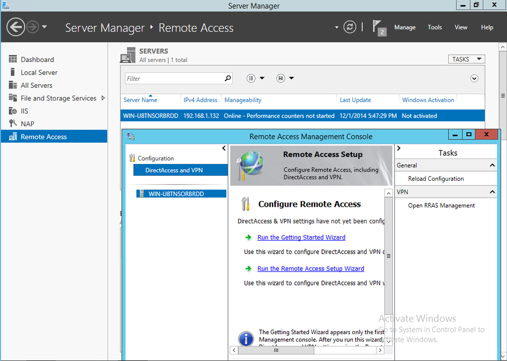 Server Manager Window